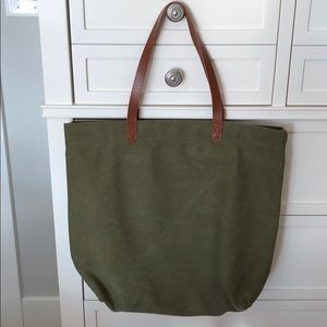 Olive Green Canvas Tote